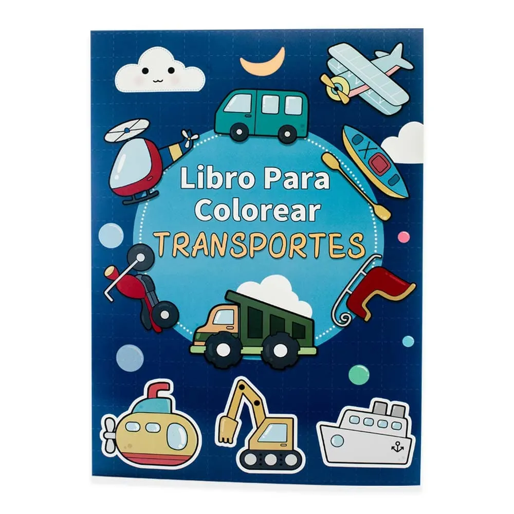 Libro Colorear Transporte 16 Páginas
