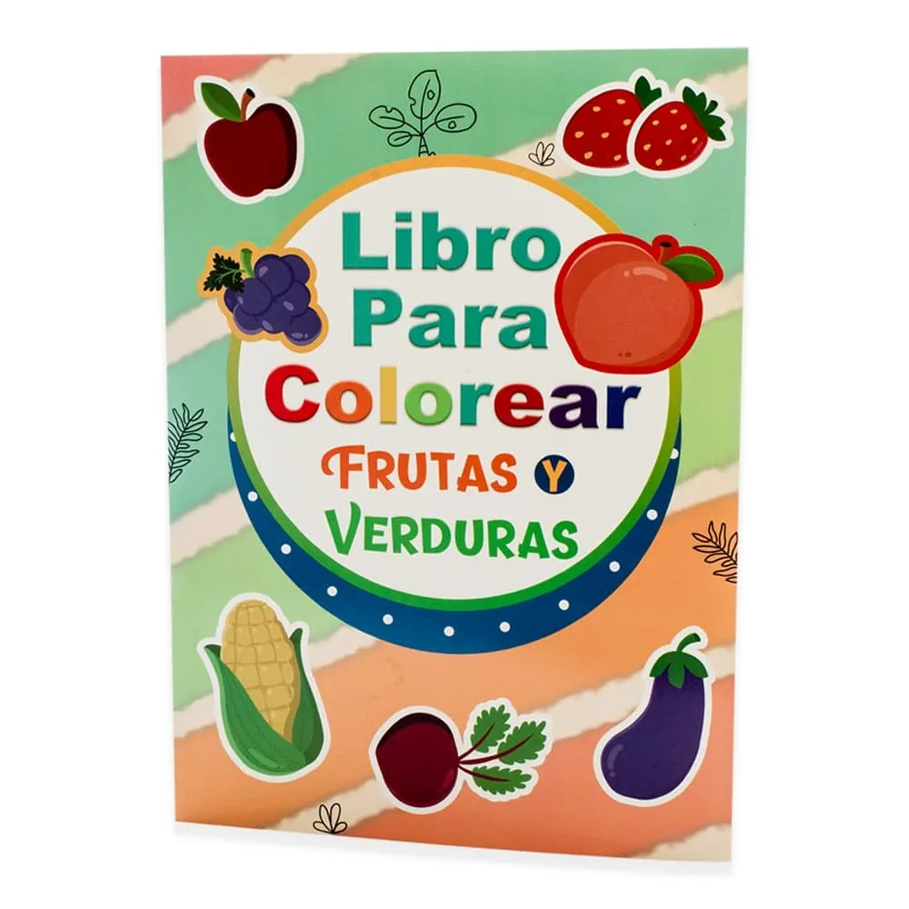 Libro Colorear Frutas Y Verduras 16 Páginas