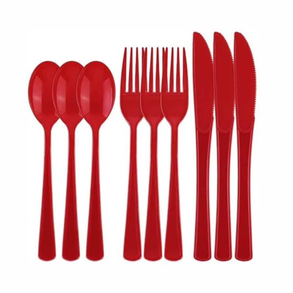 Set X36 Cubiertos Rojos