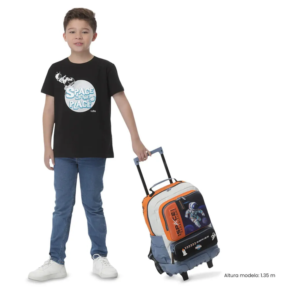 Maleta Niño con ruedas Gemini Mediano Naranja