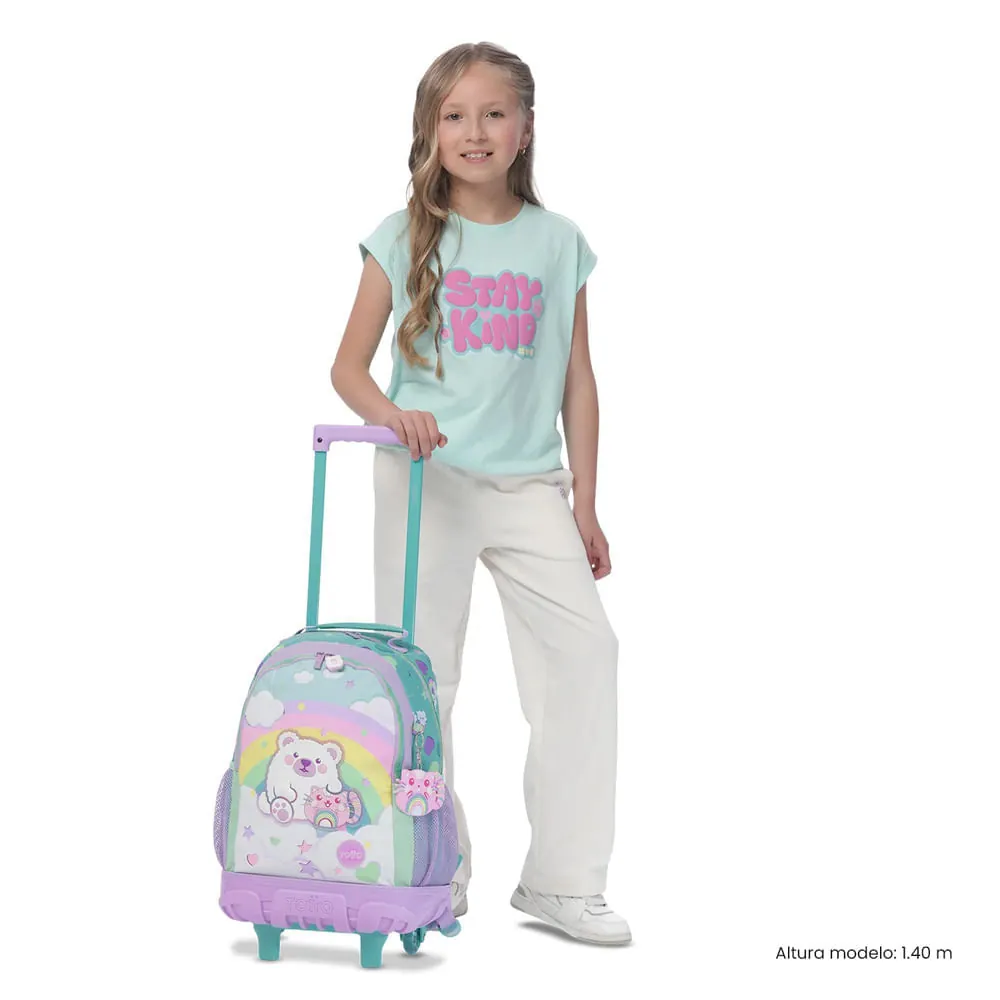 Maleta Niña con ruedas + Libro Para Colorear Little Magic Azul