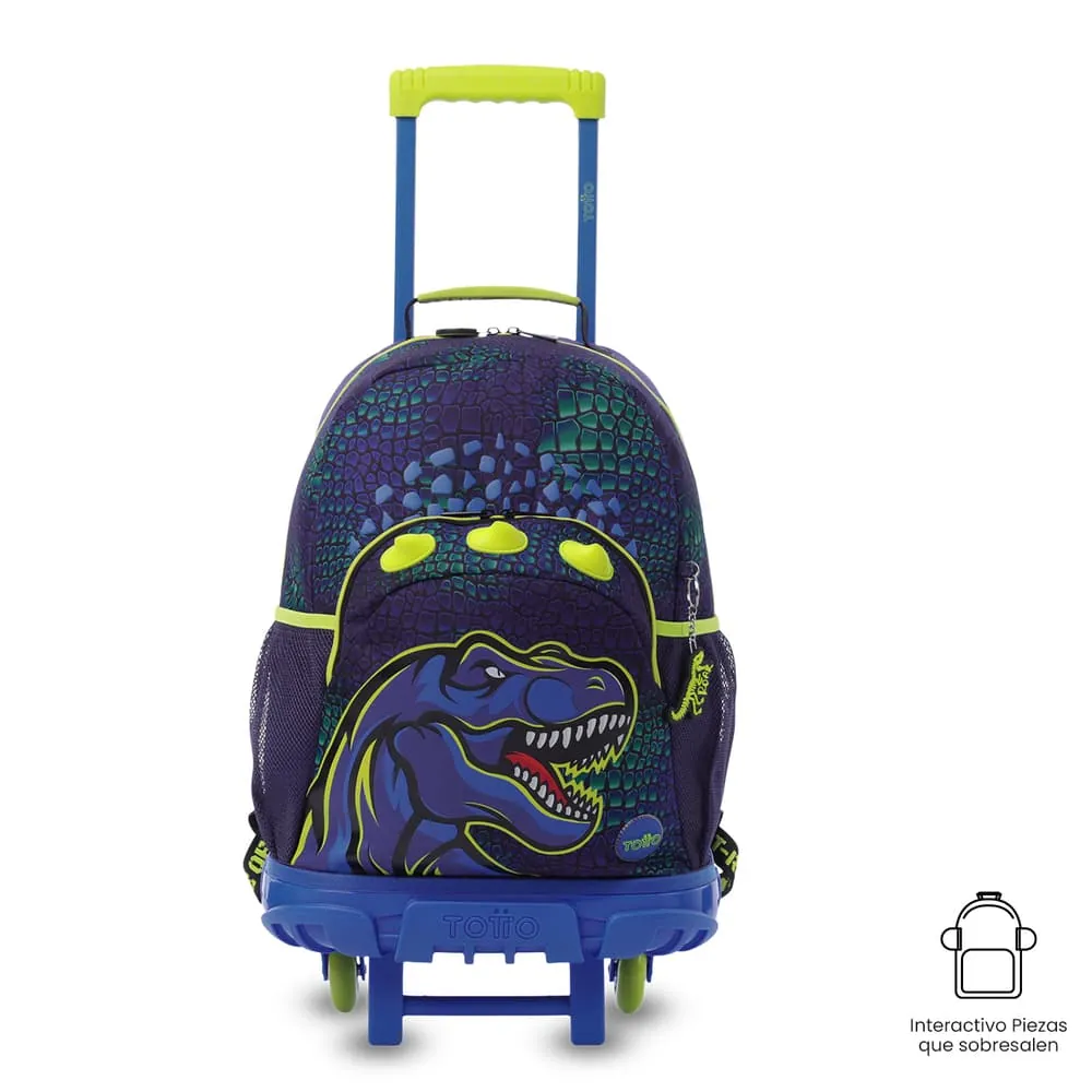 Maleta Niño con ruedas Dino Rock Grande Azul