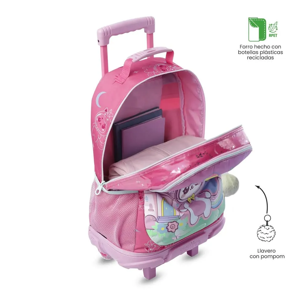 Maleta Niña con ruedas Magic Spark Grande Rosado