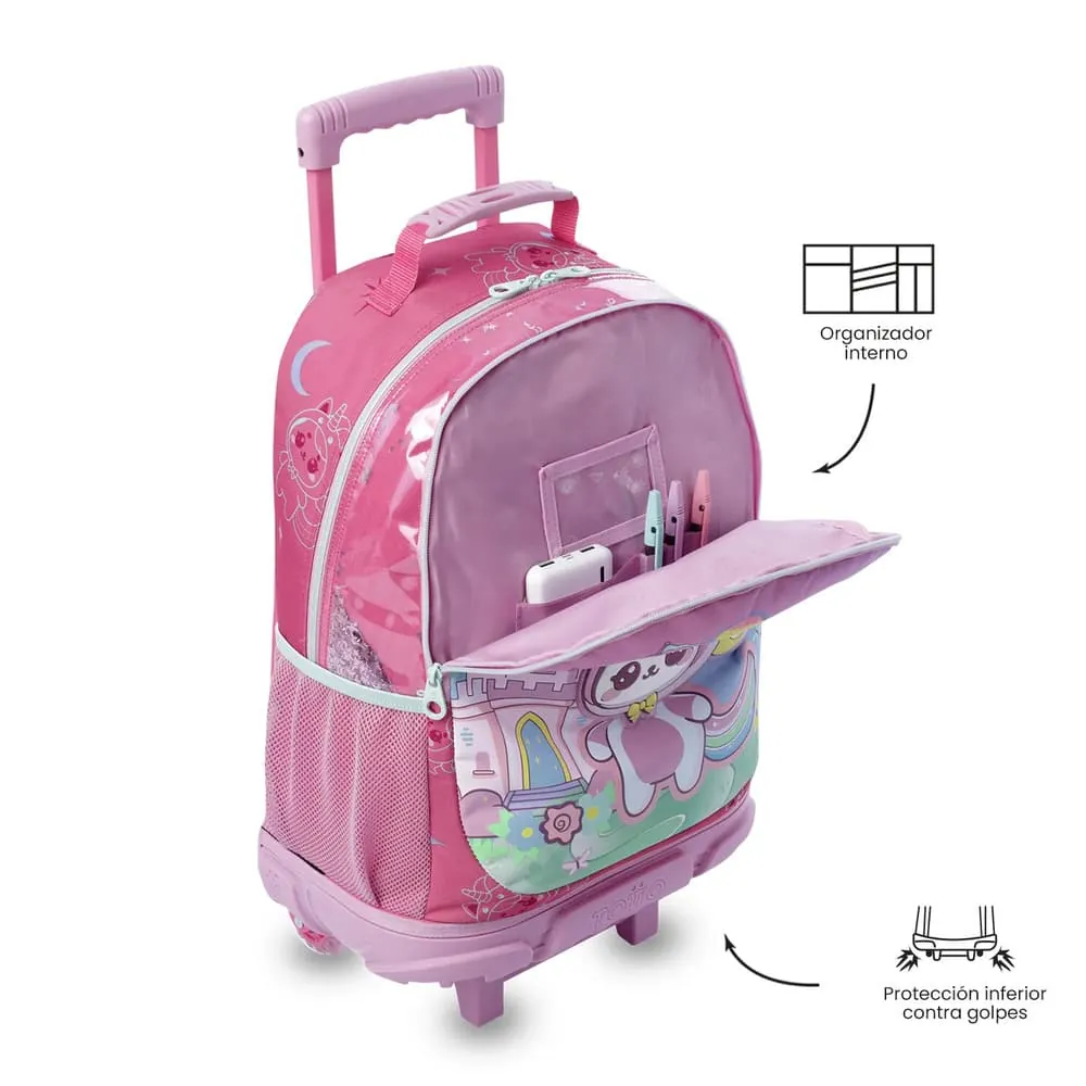 Maleta Niña con ruedas Magic Spark Grande Rosado