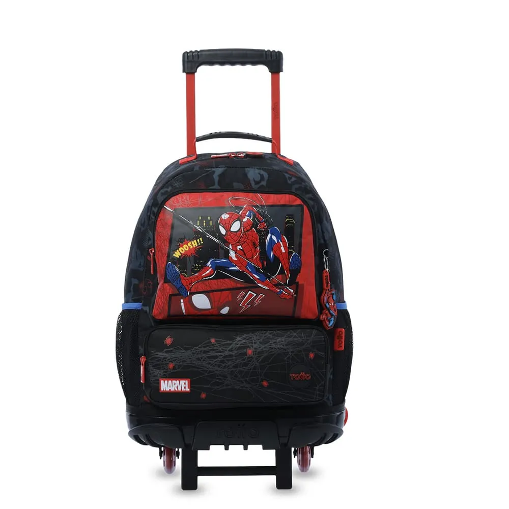 Maleta Niño con ruedas Spiderman Hero Grande Negro