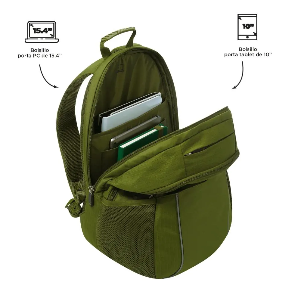 Morral Universitario Porta Pc Verde