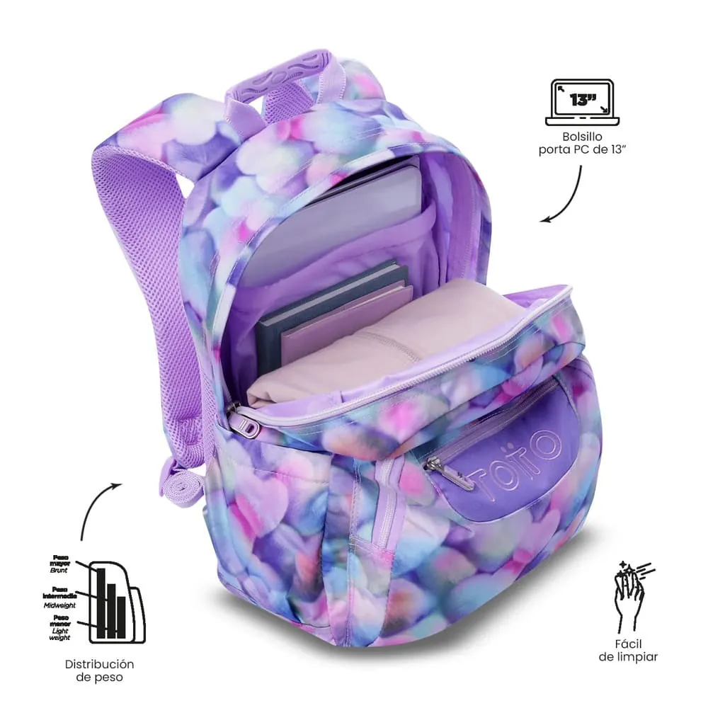 Morral Juvenil Porta PC 13" Gommas Morado