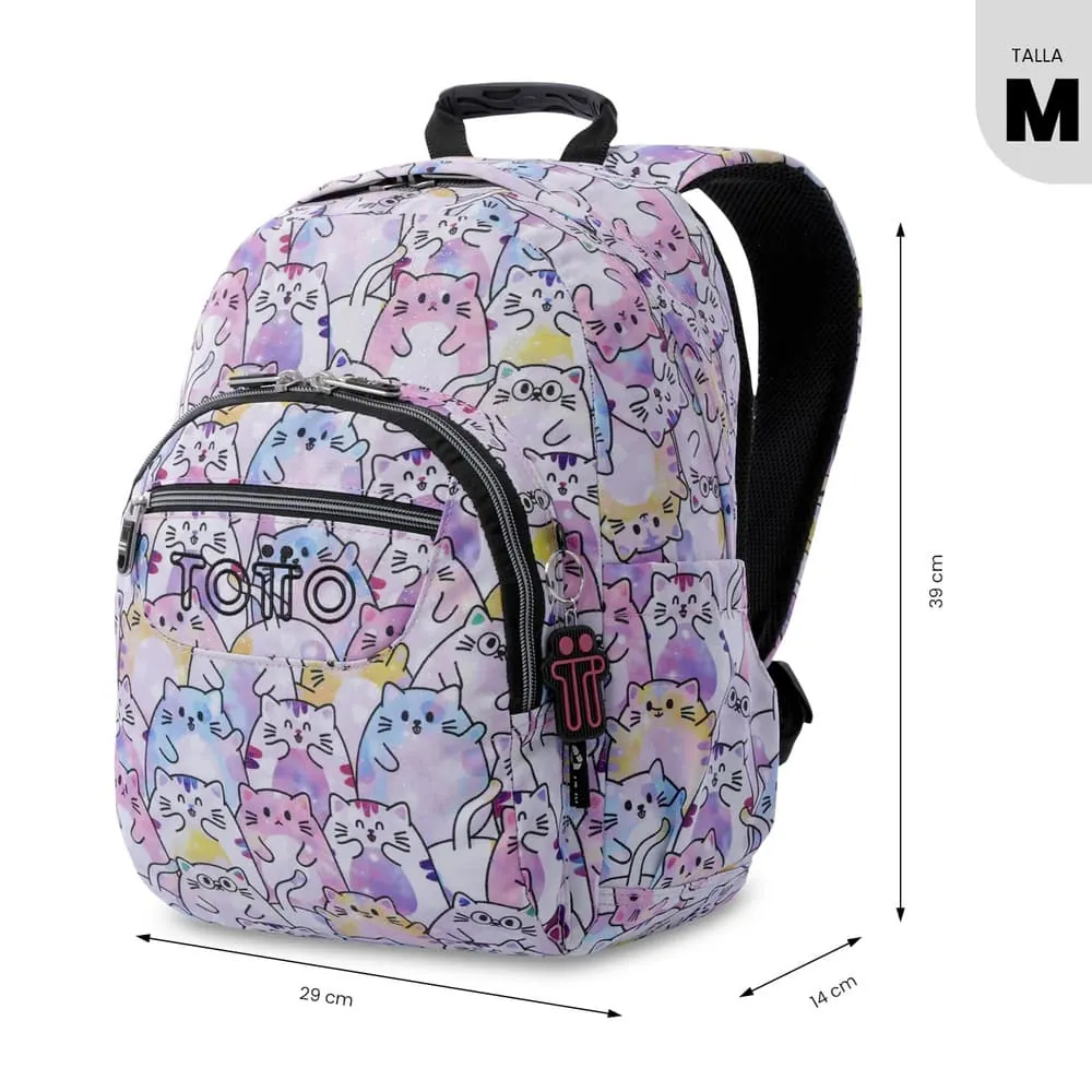 Morral Juvenil Porta PC 13" Gommas Glitter Rosado