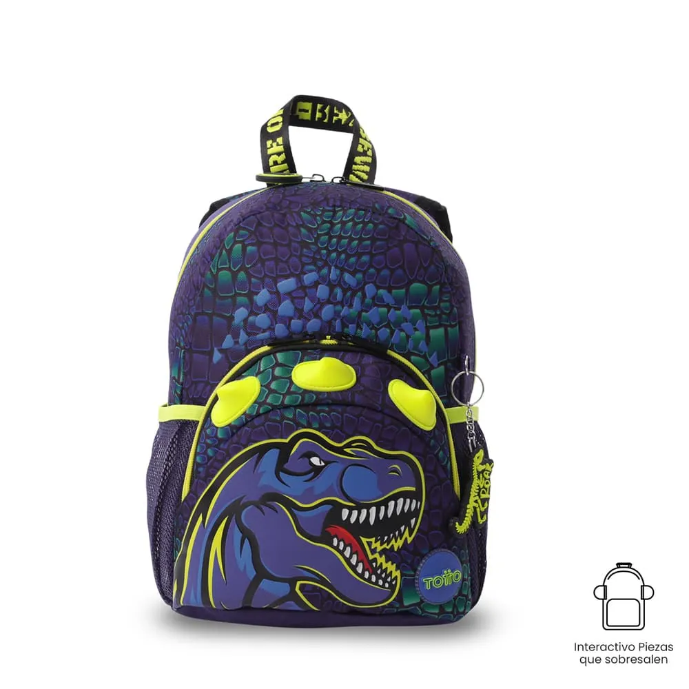 Morral Niño Dino Rock Pequeño Azul