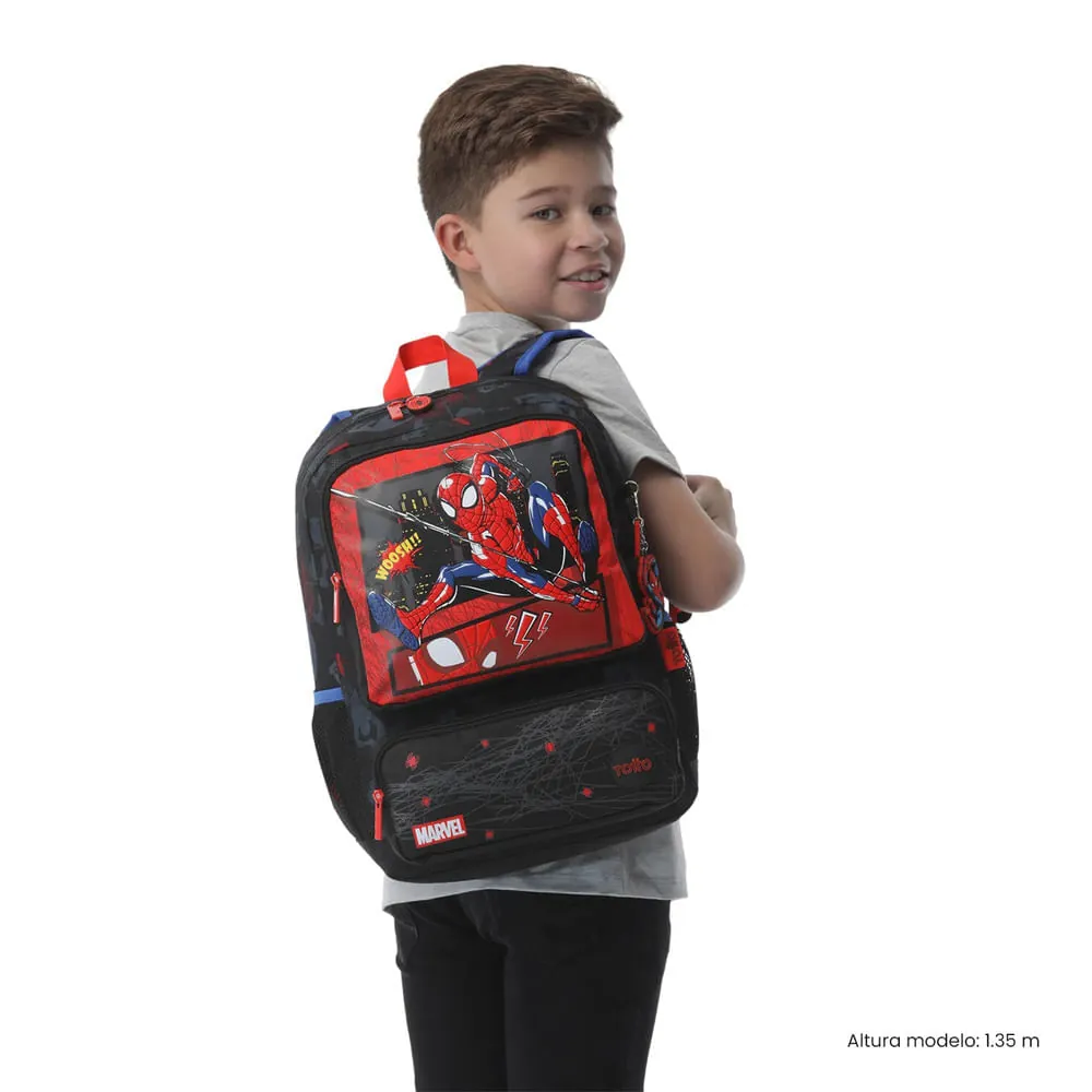 Morral Niño Spiderman Hero Mediano Negro