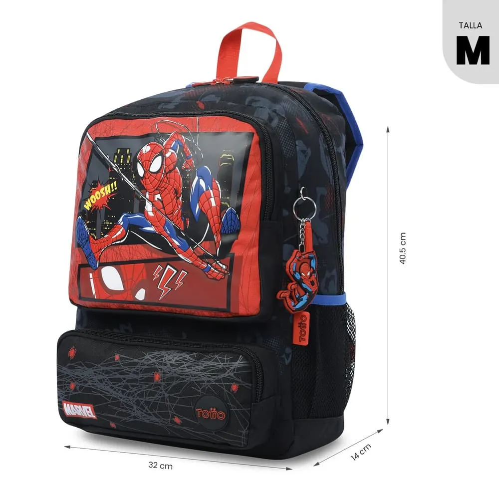 Morral Niño Spiderman Hero Mediano Negro
