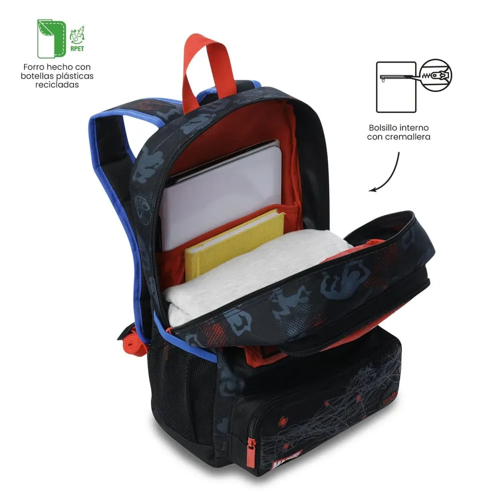 Morral Niño Spiderman Hero Mediano Negro