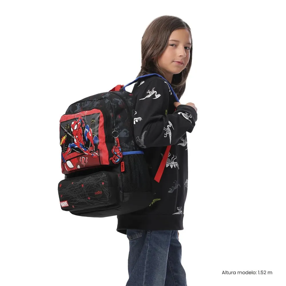 Morral Niño Spiderman Hero Grande Negro