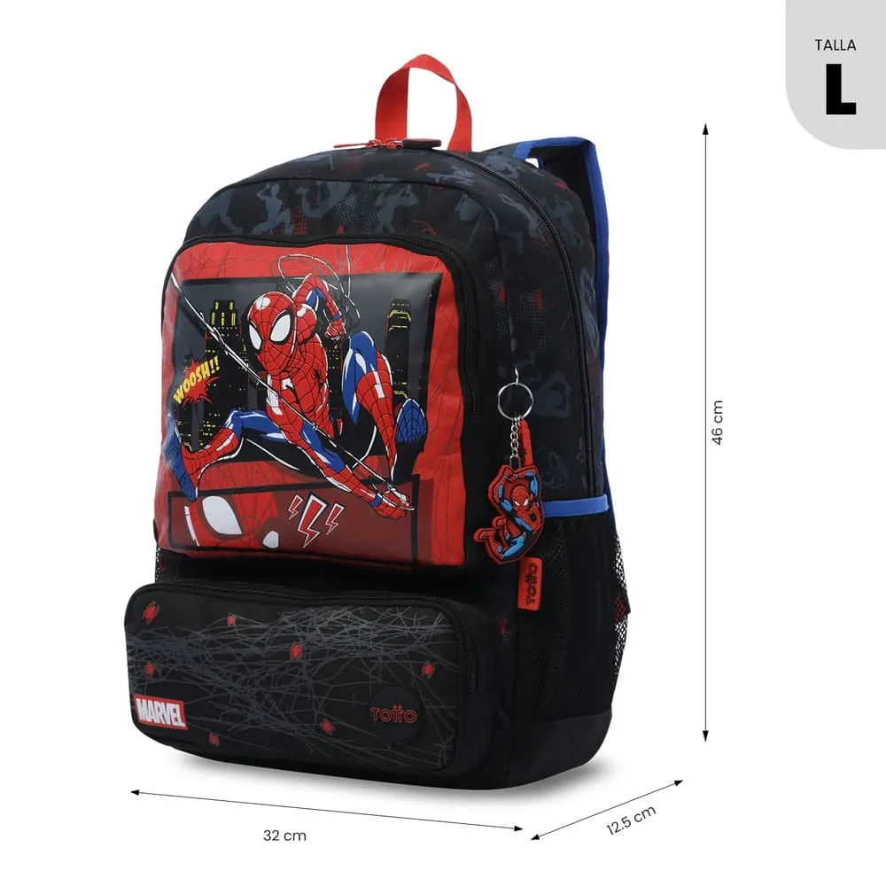 Morral Niño Spiderman Hero Grande Negro