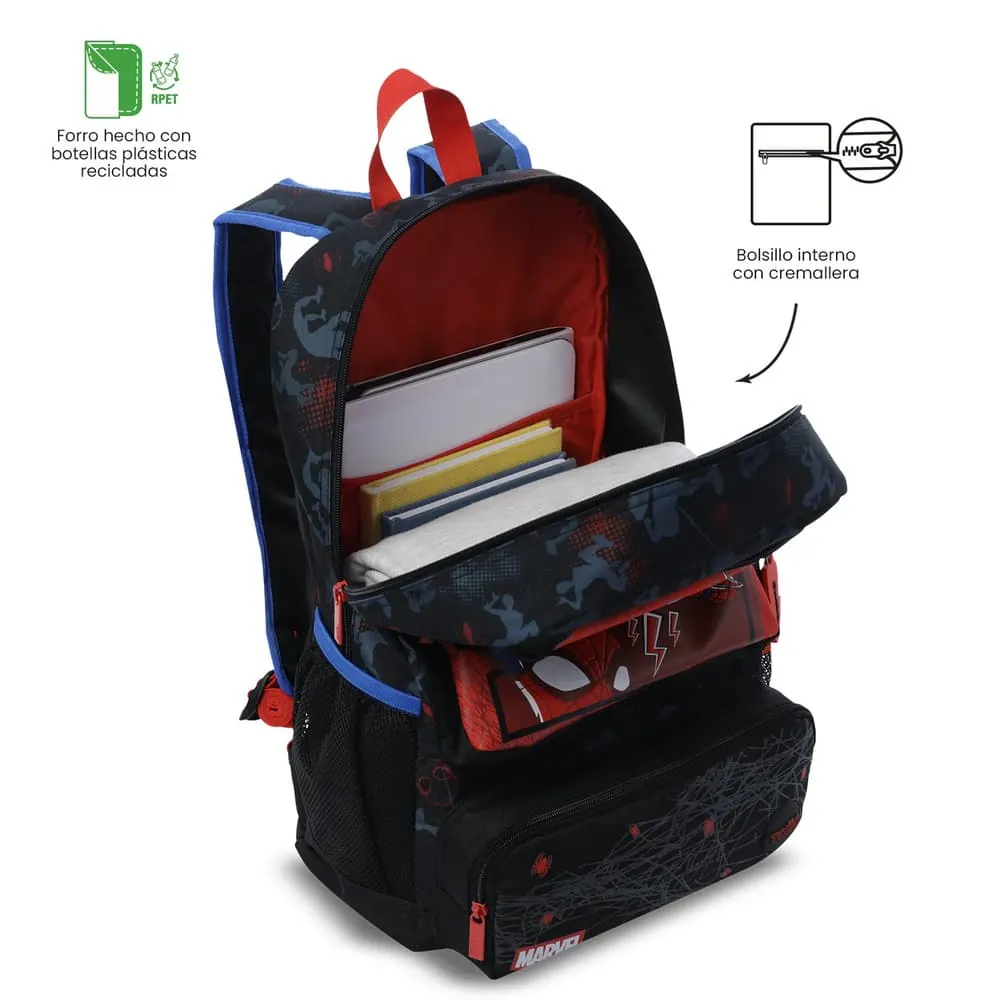 Morral Niño Spiderman Hero Grande Negro