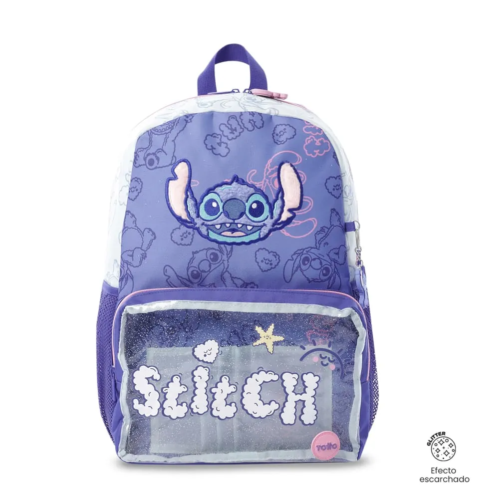 Morral Niña Stitch On The Beach Grande Azul