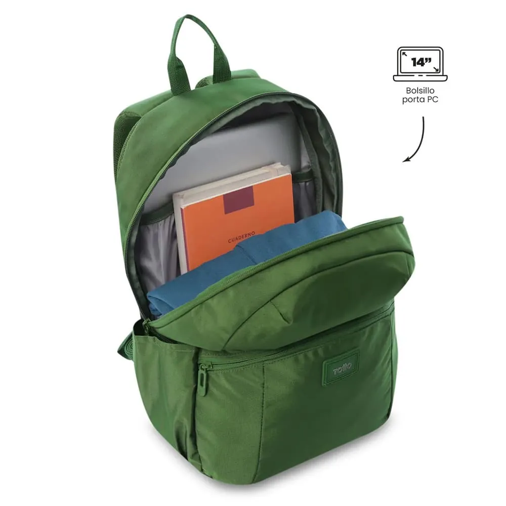 Morral Universitario Porta PC 14" Trik Verde Hombre