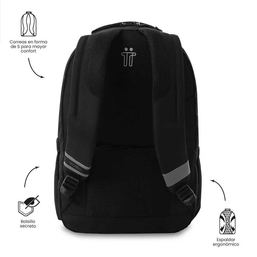 Morral Universitario Porta PC 15.4" Indo Negro Unisex