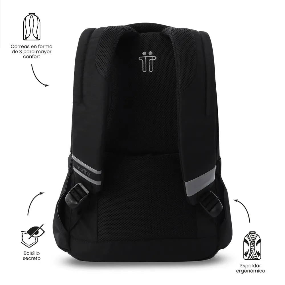 Morral Universitario Porta PC 14" Misisipi Negro Unisex