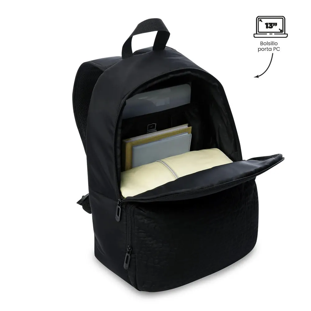 Morral Universitario Palencia Porta PC 13" Negro Mujer