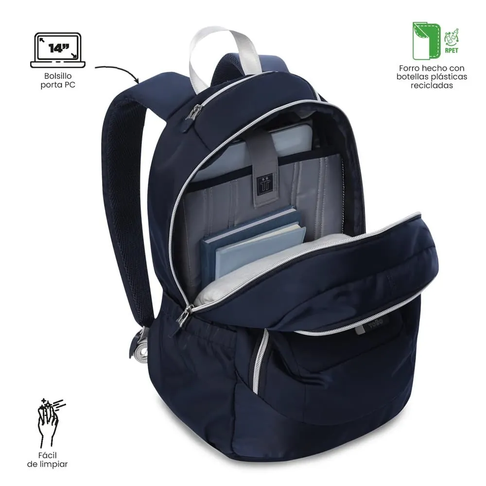 Morral Universitario Porta PC 14" Goctal Twill 2.0 Azul Mujer
