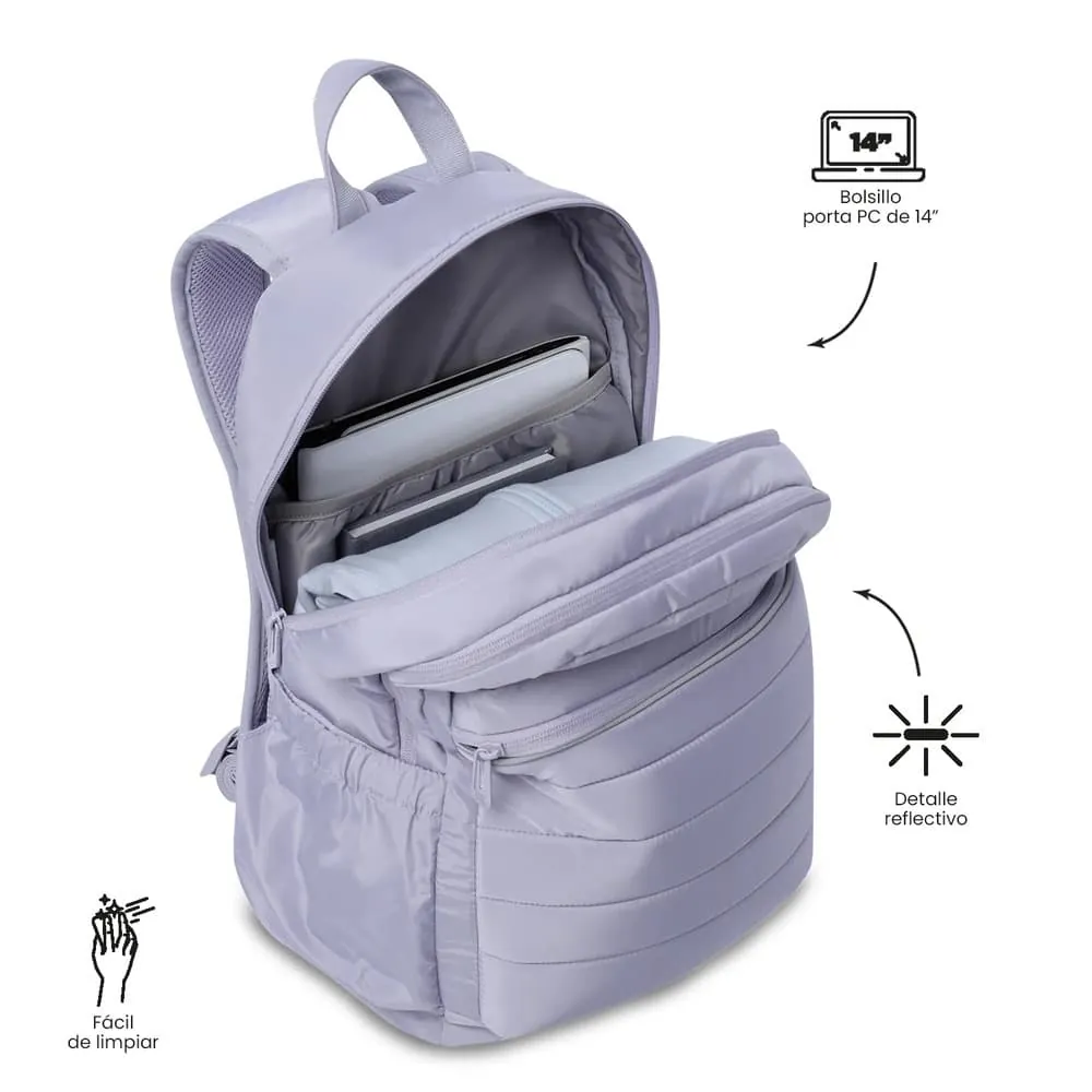 Morral Universitario Porta PC 14" Plaine 2.0 Morado Mujer
