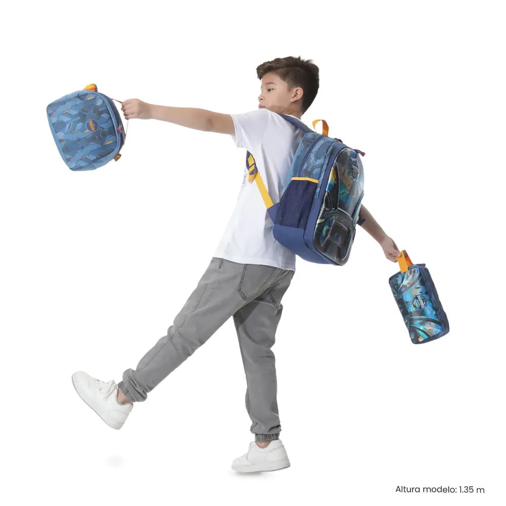 Combo Escolar Niño X3 Morral + Lonchera + Multiuso Sentinel Gris