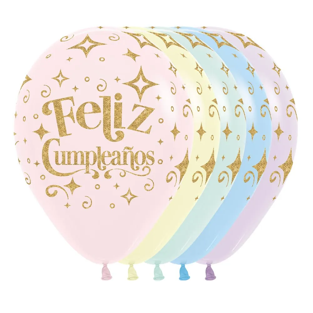 Globo X12 Látex Feliz Cumpleaños Surtido R-12