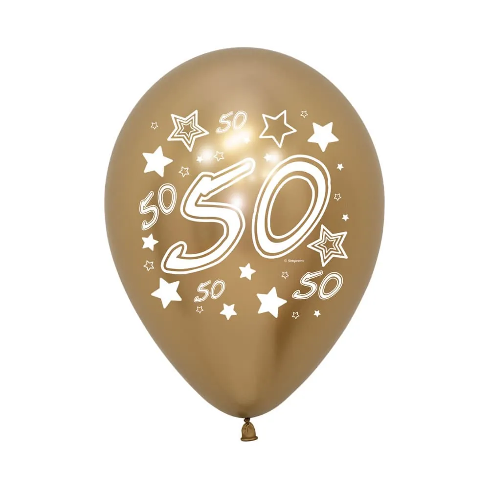 Globo X12 Látex 50 Reflex Dorado R-12