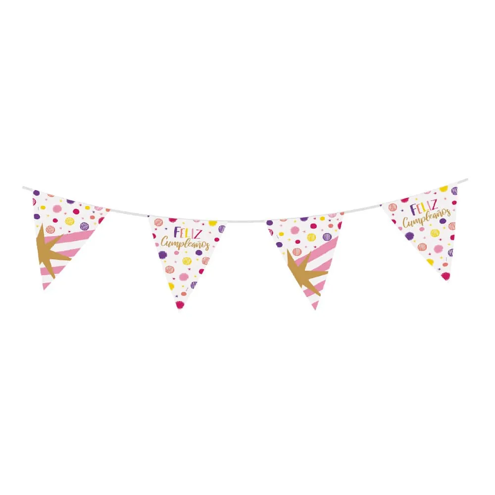 Banderínes Feliz Cumpleaños 3.6 Mts