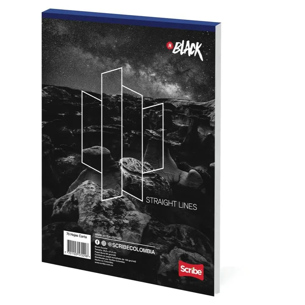 Block Carta Cuaderno In Black 70 Hojas