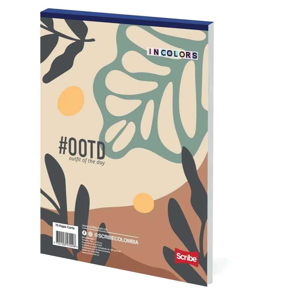 Block Carta Cuaderno Incolors 70 Hojas Surtido