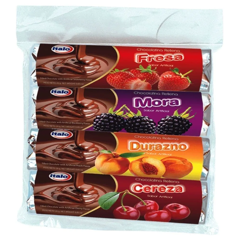 Chocolatina Rellena X4 Sabores