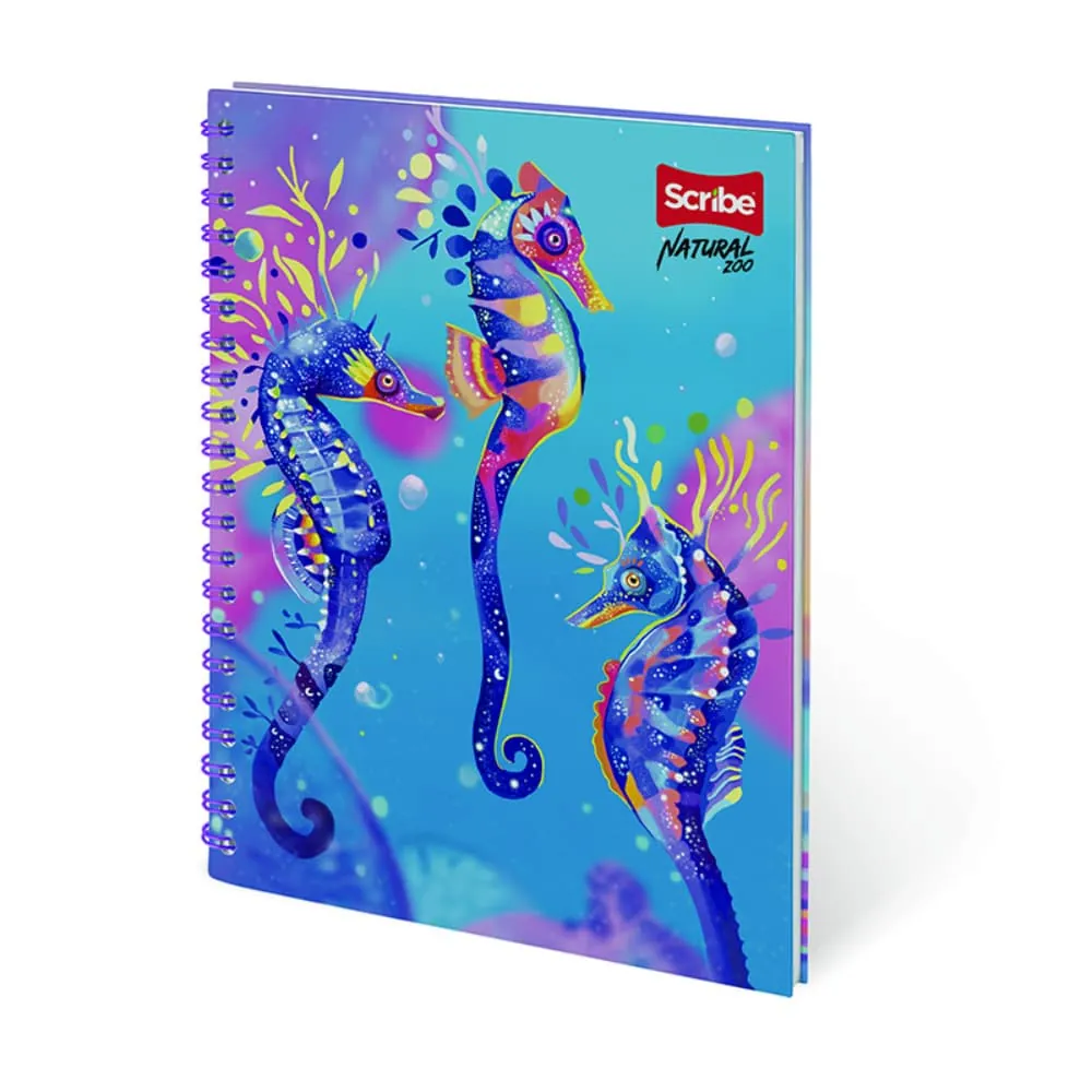 Cuaderno Argollado Natural Zoo 80 Hojas Cuadriculado Surtido