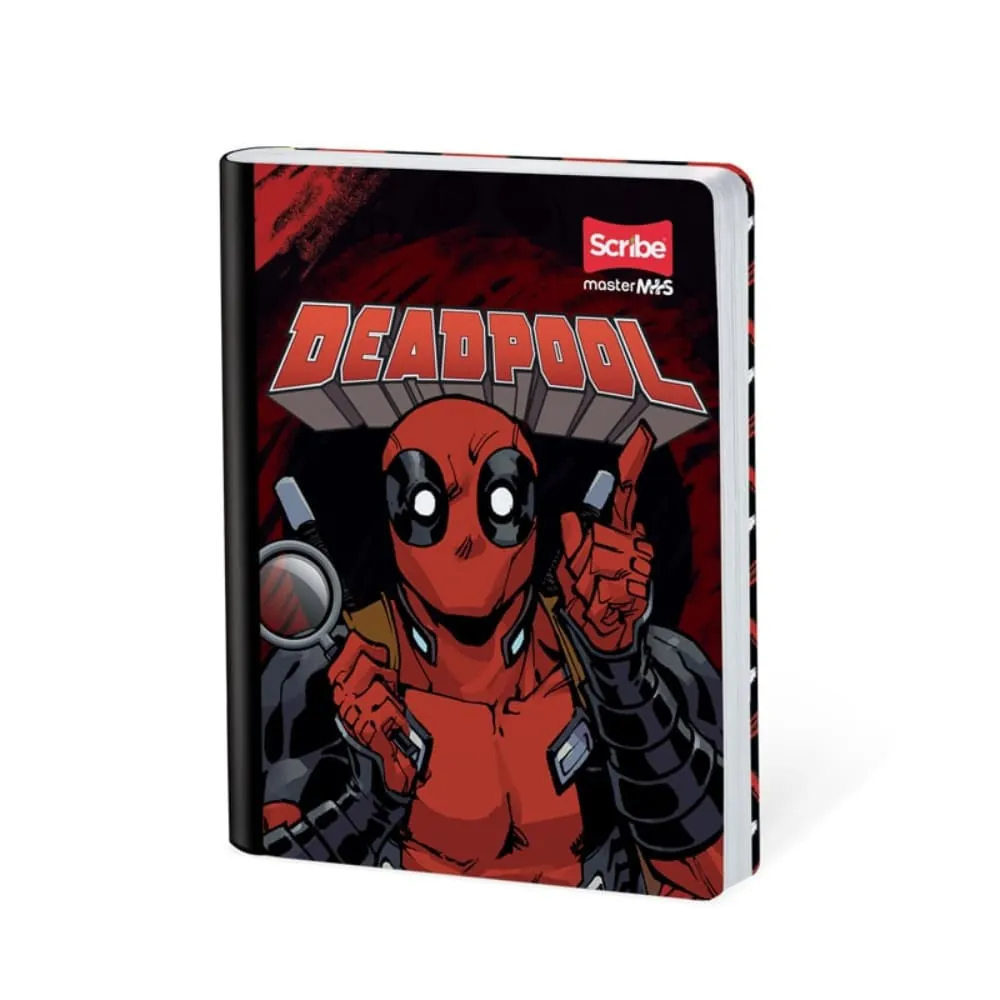 Cuaderno Cosido Deadpool 50 Hojas Cuadriculado Surtido