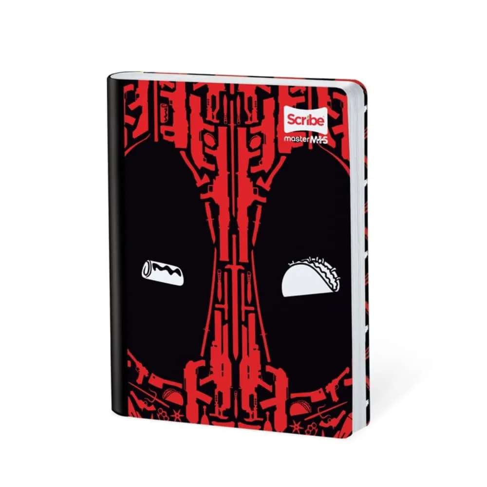 Cuaderno Cosido Deadpool 50 Hojas Cuadriculado Surtido