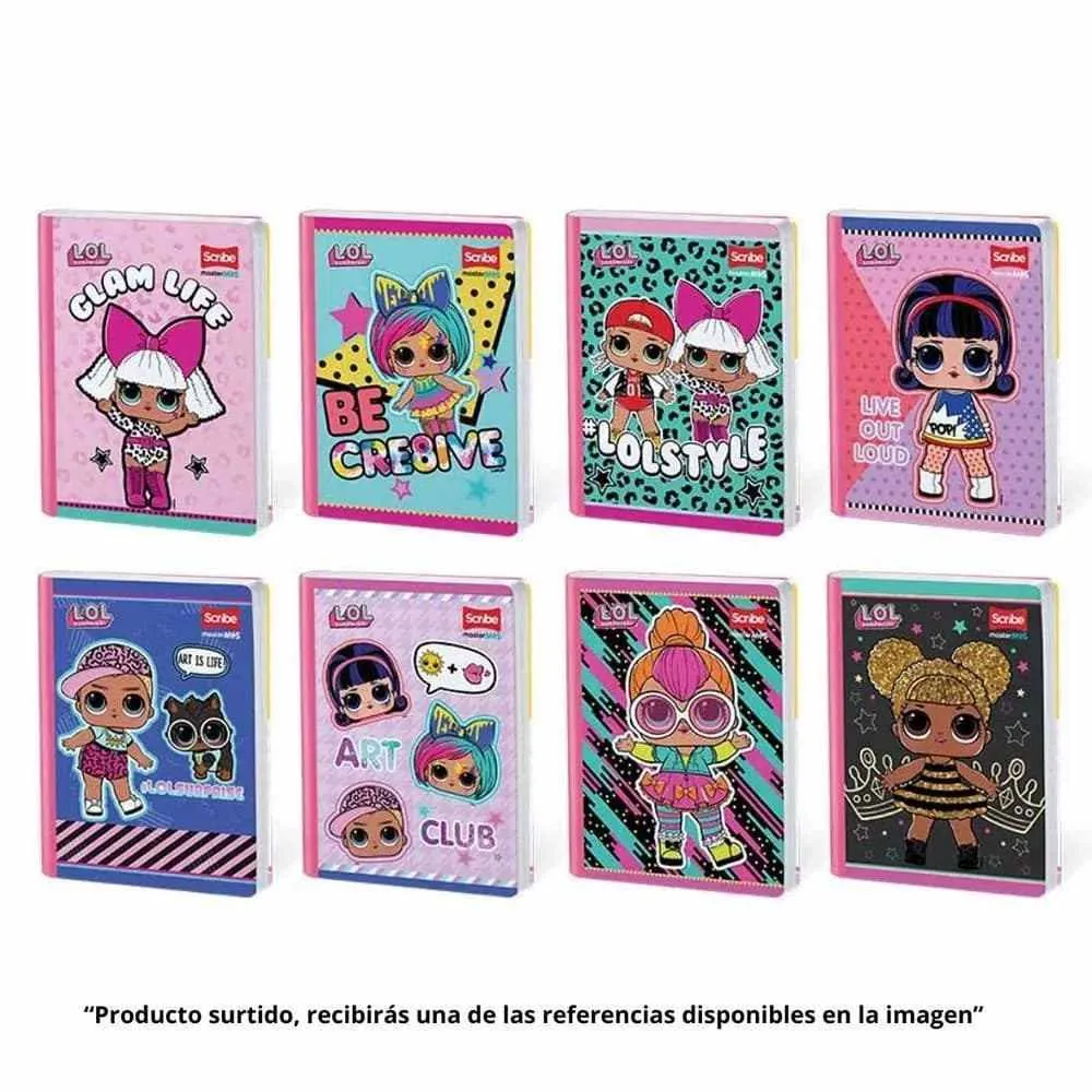 Cuaderno Cosido Lol 100 Hojas Cuadriculado Surtido
