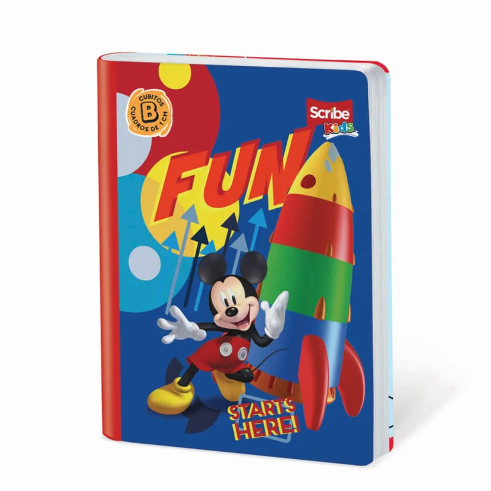 Cuaderno Cosido Mickey 100 Hojas Cuadriculado Surtido