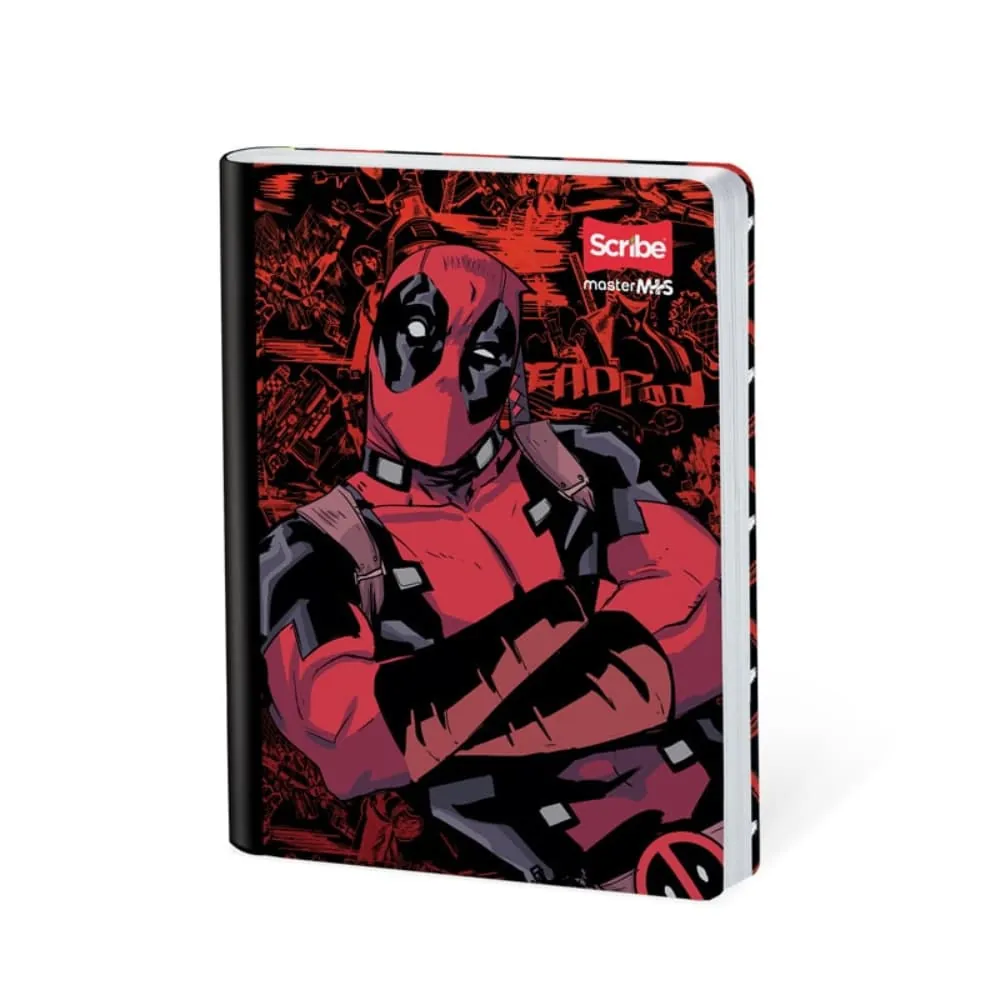 Cuaderno Deadpool 50 Hojas Cosido Rayado Surtido