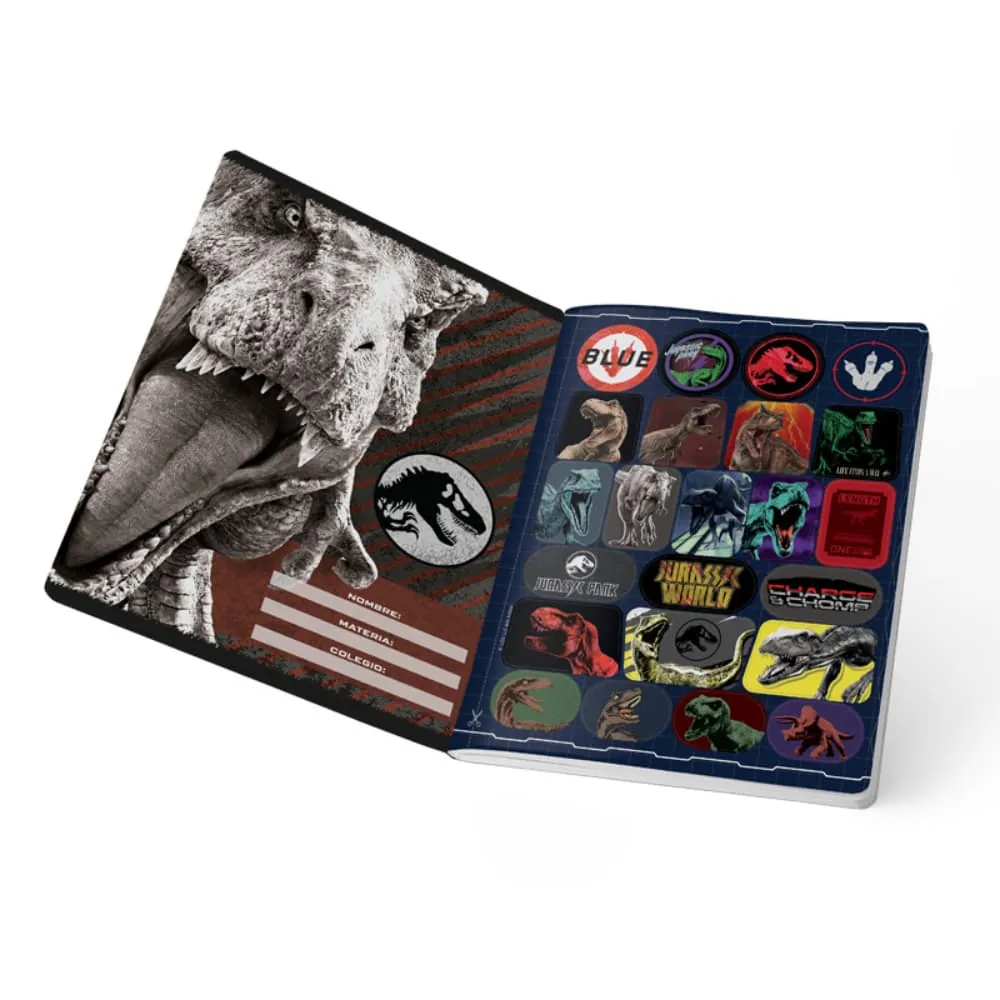 Cuaderno Jurassic 100 Hojas Cosido Rayado Surtido