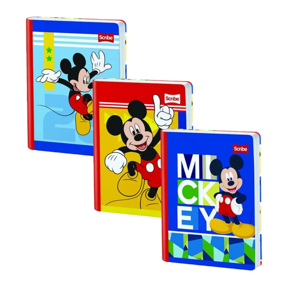 Cuaderno Mickey 100 Hojas Cosido Ferrocarril Surtido