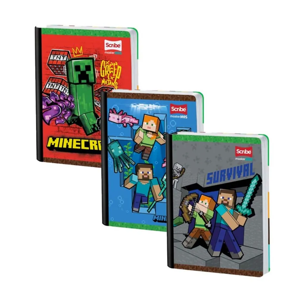 Cuaderno Minecraft 100 Hojas Cosido Rayado Surtido