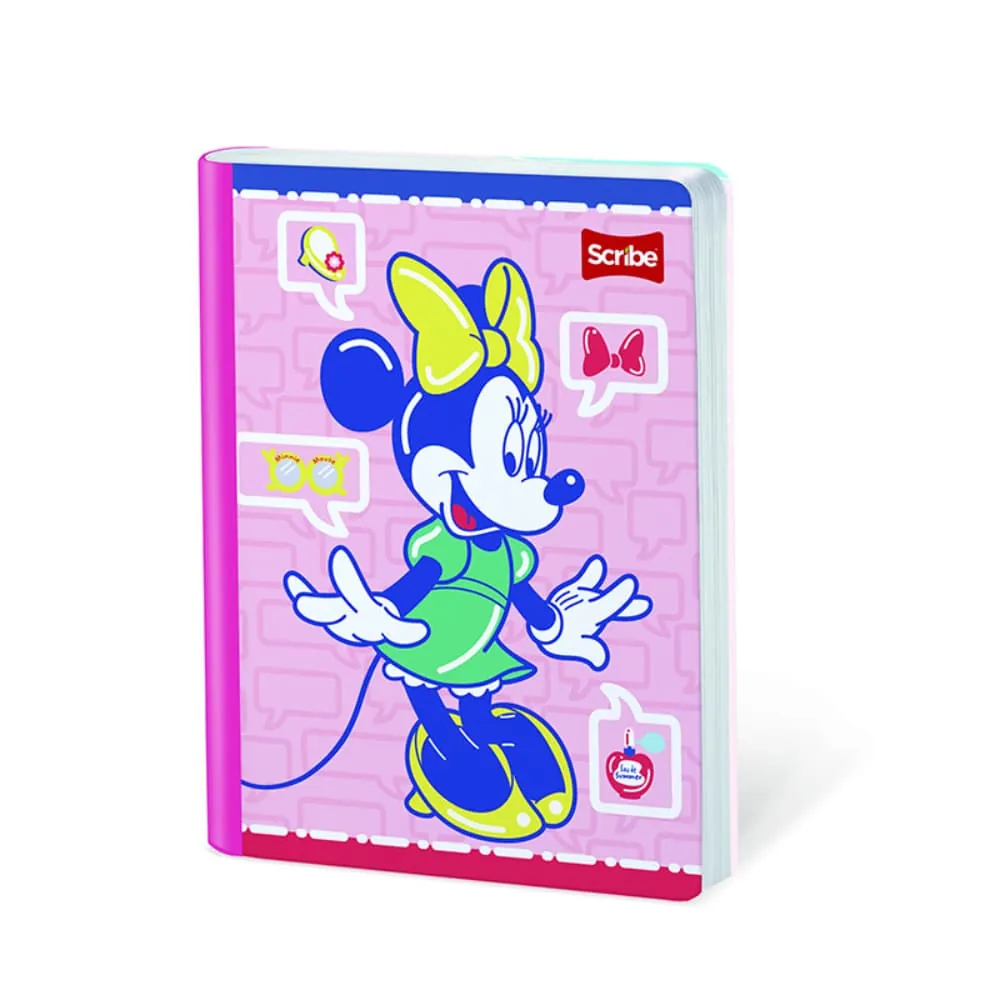 Cuaderno.Minnie 100 Hojas Cosido Rayado Surtido