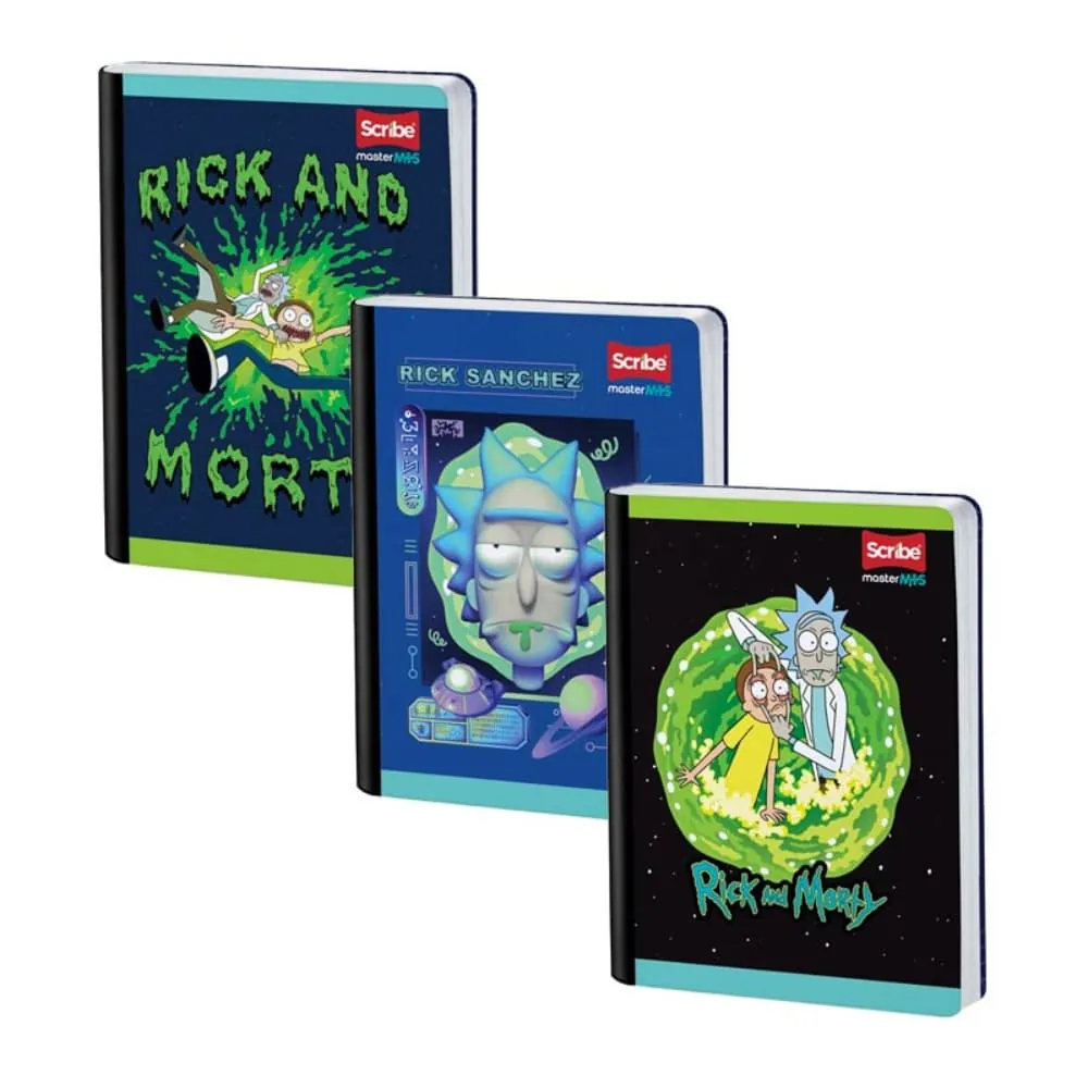 Cuaderno Rick Y Morty 100 Hojas Cosido Rayado Surtido