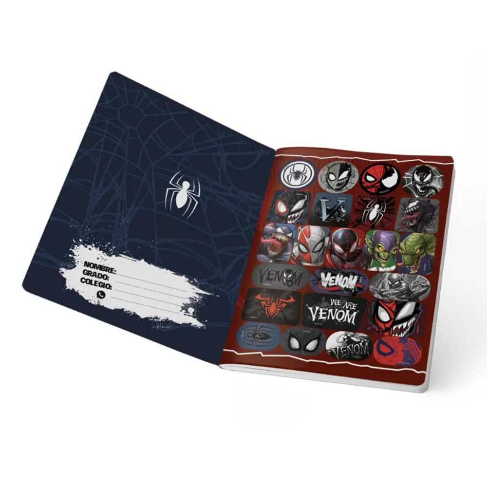 Cuaderno Spiderman 100 Hojas Cosido Rayado Surtido