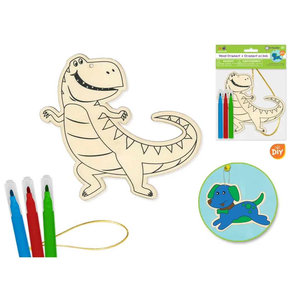 Dinosaurio Madera 3 Mini Marcadores