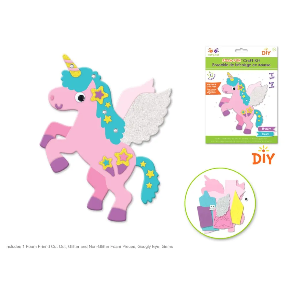 Foami Armable Unicornio Rosado Estrellas
