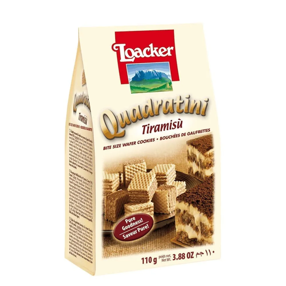 Galleta Loacker Quadratini Tiramisu 110 Gramos