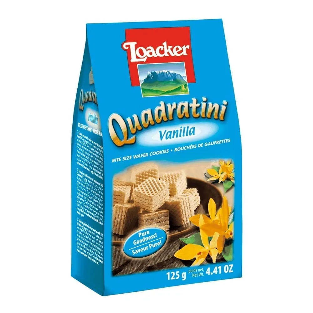 Galleta Loacker Quadratini Vainilla 125 Gramos
