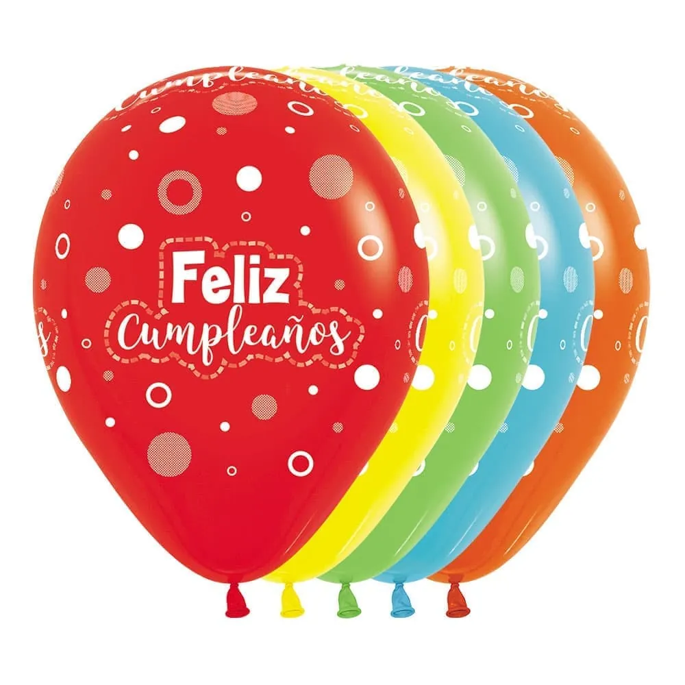 Globo Feliz Cumpleaños Surtido R-12 X12